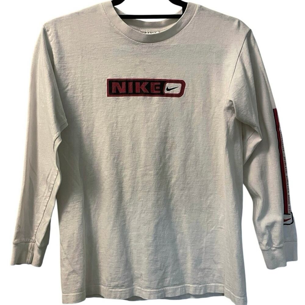 Vintage 90s Nike Spellout with Sleeve Hit Long Sleeve Shirt Women’s Medium